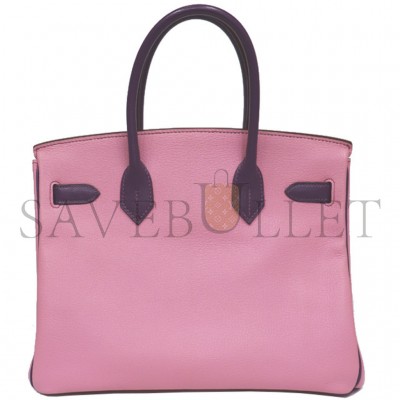 HERMES BIRKIN 30 EPSOM MALVA AND ANEMONE PURPLE SILVER BUCKLE 5010502009566 (30*23*15cm)